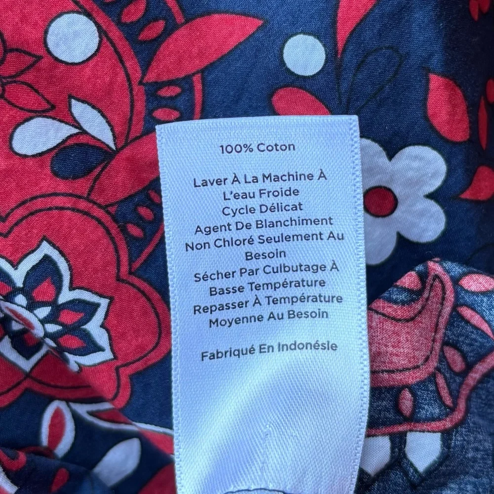 Talbots Navy and Red Paisley Button Down Shirt - Picture 6 of 8